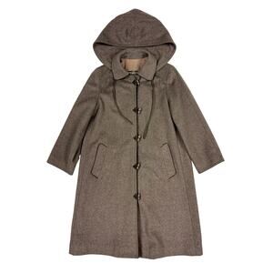 Lodenfrey Wool Toggle Coat VTG 60s 70s Women M Echt Münchener Loden Brown Hooded